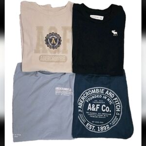 Bundle of 4 Abercrombie Kids Boys Long Sleeve Graphic T-Shirts Size 13/14 EUC